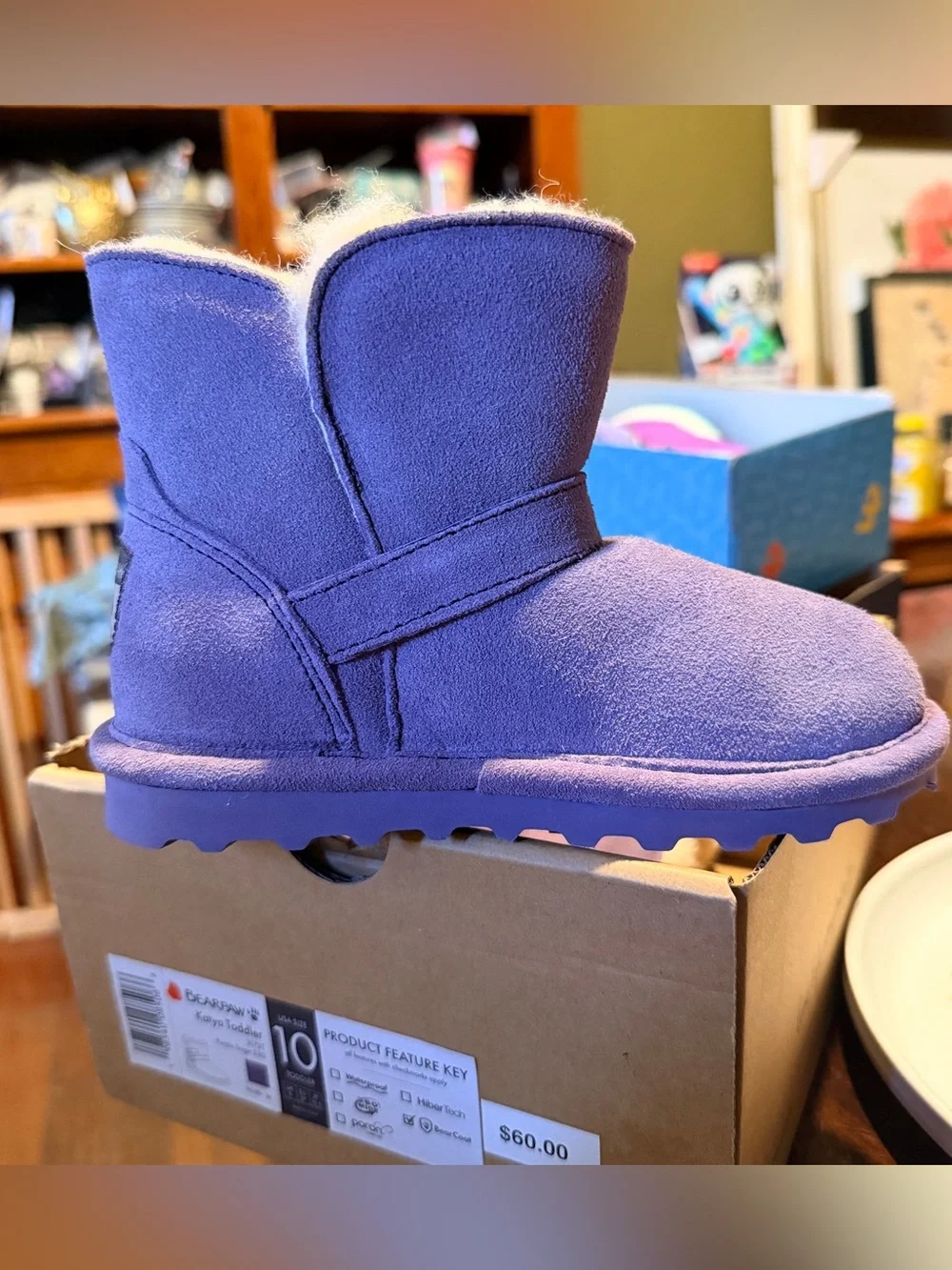 Bearpaw Toddler Girls Lilac Suede Double Buckle Boots